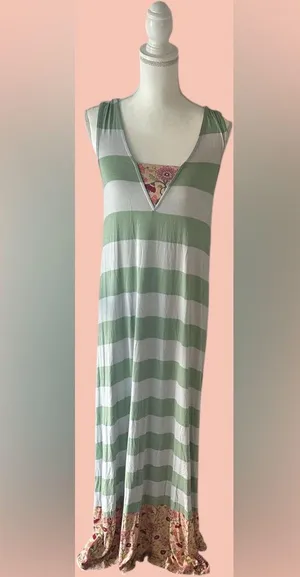 Matilda Jane Striped Maxi Dress with Floral Accent thumbnail 1