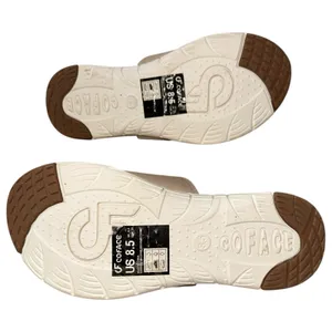 COFACE‎ Slide Sandals Womens 8.5 Beige Comfort Double Strap Buckle thumbnail 6