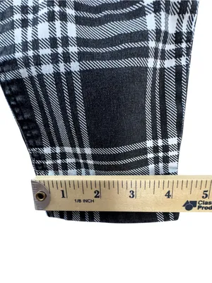 Black & White Plaid Straight Leg Pants - Women's thumbnail 3