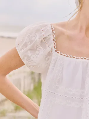 NWT Few Moda Nya Dress size Small S white eyelet lace mini Kourt thumbnail 3