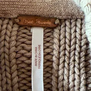 Free People My Only Sunshine Cotton Chunky Knit Mock Neck Sweater Tan Small thumbnail 9
