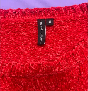 Moon & Madison Knit Sweater Cropped Red thumbnail 2