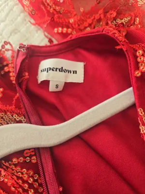 superdown Red Sequin Fringe Mini Dress – Size Small thumbnail 2