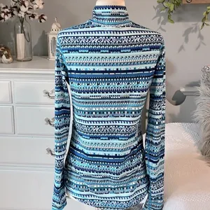 Nike Pro Dri Fit Pullover Blue Print Athletic Top Womens Performance thumbnail 11