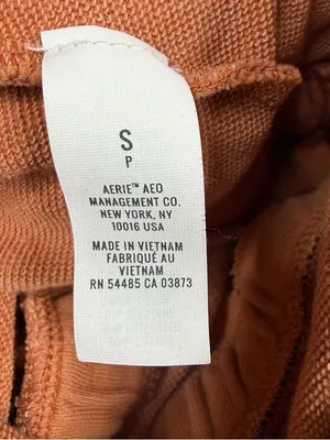 Aerie Romper Womens S Rust Brown Long Sleeve Drawstring Waist Soft Knit Lounge thumbnail 6