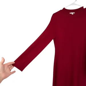 L'Academie Odelya Dress Womens L Wine Red Asymmetrical Knit Wool Blend Maxi thumbnail 3