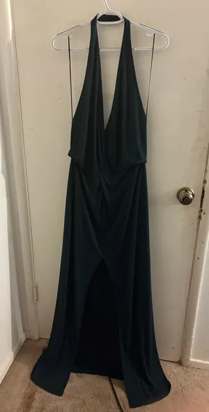 Reformation Backless Halter Gown Dress  thumbnail 1