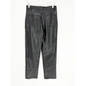 Aritzia Wilfred Melina‎ Faux Leather Straight Leg Pants Women's Size 0 Black thumbnail 4