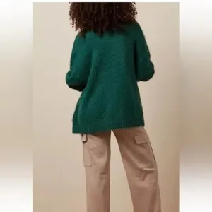 American Eagle 🦅 OH Whoa So Cozy Fuzzy Cardigan Green thumbnail 9