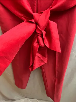 New York & Company Hot Pink Tie Waist Cropped Pants Size Medium thumbnail 2