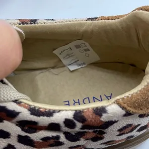 NWT Andre’ size 7 made in Italy suede animal print sneakers. thumbnail 5
