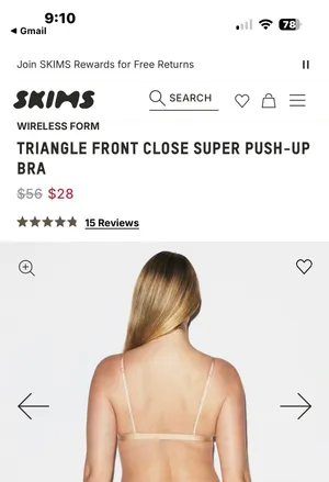 SKIMS TRIANGLE FRONT CLOSE SUPER PUSH-UP BRA Size 40C  thumbnail 2