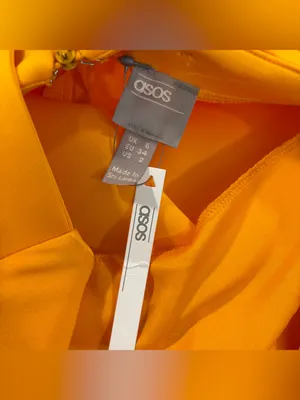 ASOS NWT Orange Fit & Flare Pleated Midi Dress Size 2 Women's thumbnail 9