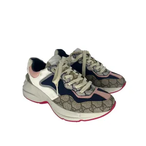 Gucci GG Rhyton Sneakers GG Supreme Canvas Pink Blue Size‎ 38 thumbnail 6