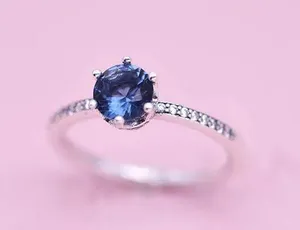 Pandora Blue Sparkling Crown Ring thumbnail 5