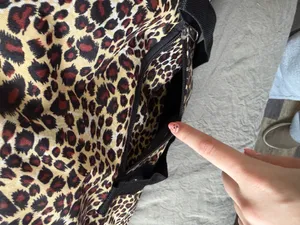 Leopard Print Travel Tote Bag - Black & Tan thumbnail 3