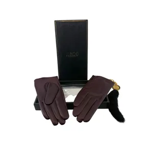 Jindo Fashion Burgundy Leather Gloves Size 44 Made in Korea thumbnail 1