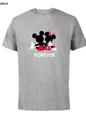 Disney Mickey Minnie Mouse Forever Gray Graphic T-Shirt Women’s L thumbnail 1