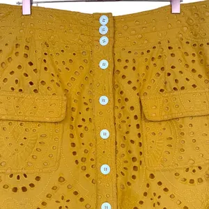 NWT Tracy Reese x Anthropologie Sunshine Eyelet Pencil Skirt Button‎ Front Sz 14 thumbnail 7