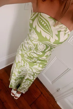 Paper Heart Dress Maxi Floral Satin thumbnail 1
