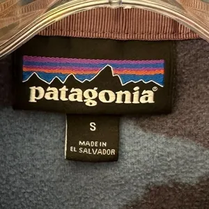 Patagonia Blue Camo Micro D Snap-T Fleece Pullover Mock Neck Size Small thumbnail 6