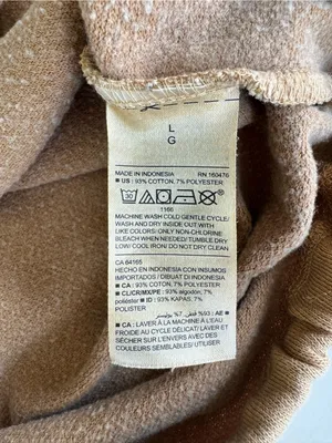 Old Navy Tan Beige Henley Drawstring Hem Sweatshirt Size Large thumbnail 5
