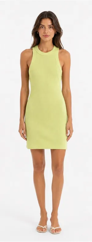 SKIMS neon yellow body con midi dress thumbnail 1
