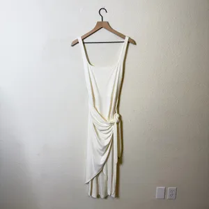 Aritzia Wilfred Saturn Wrap Dress White Sleeveless Womens Size L‎ thumbnail 6
