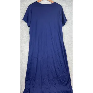 Lands End Navy Blue Supima Cotton Short Sleeve Midi T-Shirt Dress XL 18 thumbnail 4