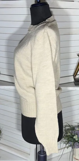 Vintage 90s sweater light beige preppy lightweight granola girl USA academia S thumbnail 1