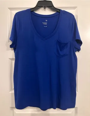 SO Cobalt Blue V-Neck Pocket Tee thumbnail 1