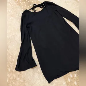 Lulu’s black back tie scoop back mini dress women’s size small thumbnail 4