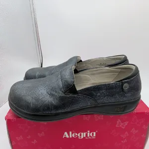 Alegria Keli Sketchy Leather Slip On Professional Shoes Grey Black Women 41 10.5 thumbnail 2