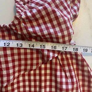 Lauren James Red White Gingham One Shoulder Top Tomato Girl Summer Blouse M‎ thumbnail 7