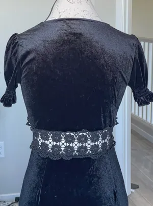 Forever 21 Dress Black Velvet Crushed Maxi Small thumbnail 6