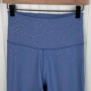 Beyond Yoga Alloy Ombre High Waisted Midi Legging Size Large Serene Blue Sparkle thumbnail 4