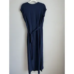 L*Space Midnight Blue Goa‎ Wrap Dress High Low Maxi Minimalist Coastal Sz Large thumbnail 8