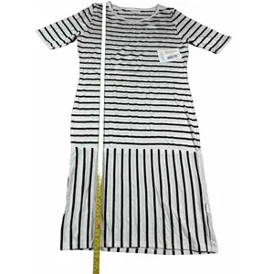 Lularoe Julia‎ White Black Striped Short Sleeve Dress Women's Size Large Mixed thumbnail 5