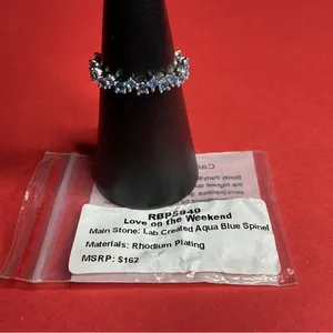 Bomb Party RBP5949 “Love on the Weekend” LC Spinel on Rhodium Size 10 Ring NWT thumbnail 4
