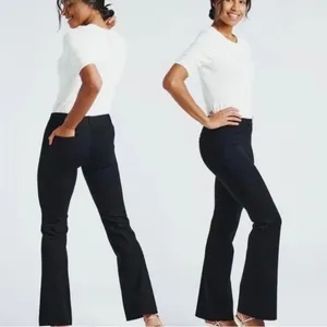 Betabrand Black Dress Yoga Pull On Pant Flare Leg Size Petite Small thumbnail 3