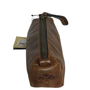 Patricia Nash Isla‎ Cosmetic Case Womens Cognac Distressed Vintage Leather Pouch thumbnail 2