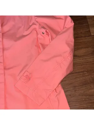 GAP Women's Vibrant Coral Pink Trench Coat Hidden Buttons Pockets Trendy Cotton thumbnail 6