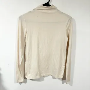 Oak + Fort Cream TURTLENECK‎ LONG SLEEVE TOP Thin Knit Size XS thumbnail 5