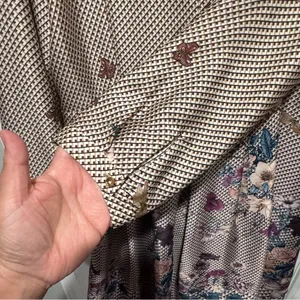 Cortefiel Floral Shirt Dress Women’s XL Beige Button Front Collared Midi thumbnail 5