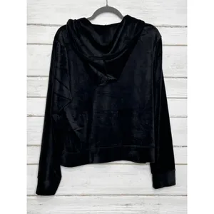 Juicy Couture Velour Rhinestone Zip Up Hoodie Women's XXL Black Y2K thumbnail 2