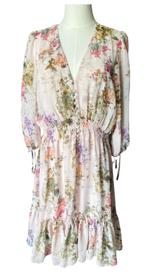 Taylor Floral Chiffon Mini Dress thumbnail 1