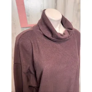 Aerie Plum Maroon Sherpa Fleece Cowl Neck Pullover Women’s XL thumbnail 5
