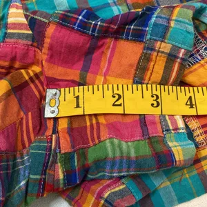 56 Ann Taylor Loft Checkered Plaid Orange Blue Shorts Size 14 thumbnail 5