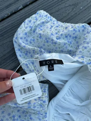 FORE blue floral boutique midi dress Size L thumbnail 3