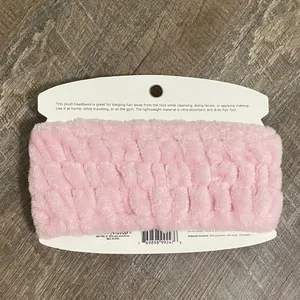 Plush Pink Cosmetic Headband thumbnail 2